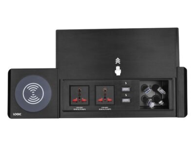 Logic LC‑406VS‑WC Vertical‑Slide Cable Cubby with Wireless Charging